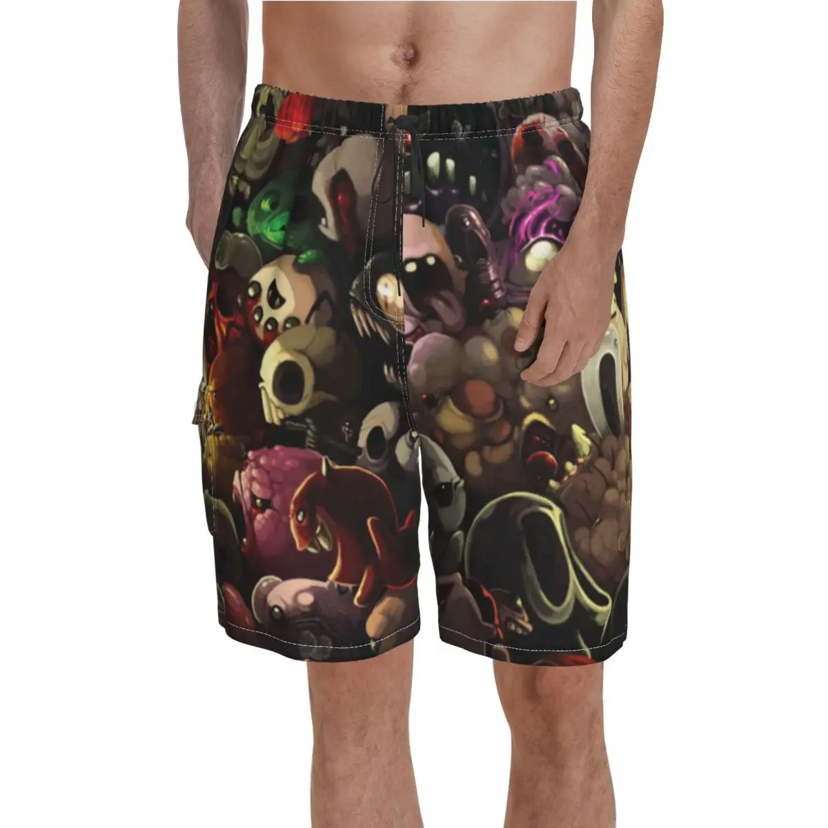 Afterbirth Wolf Comic Death Cute Beach Shorts Males Print Oversize Swim Trunks Gift