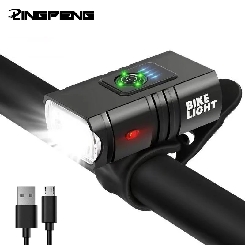 

Bike Lights Newest Bicycle Headlights for Night Riding LED Bike Headlight USB Rechargeable Bike Light Waterproof 6Modes
