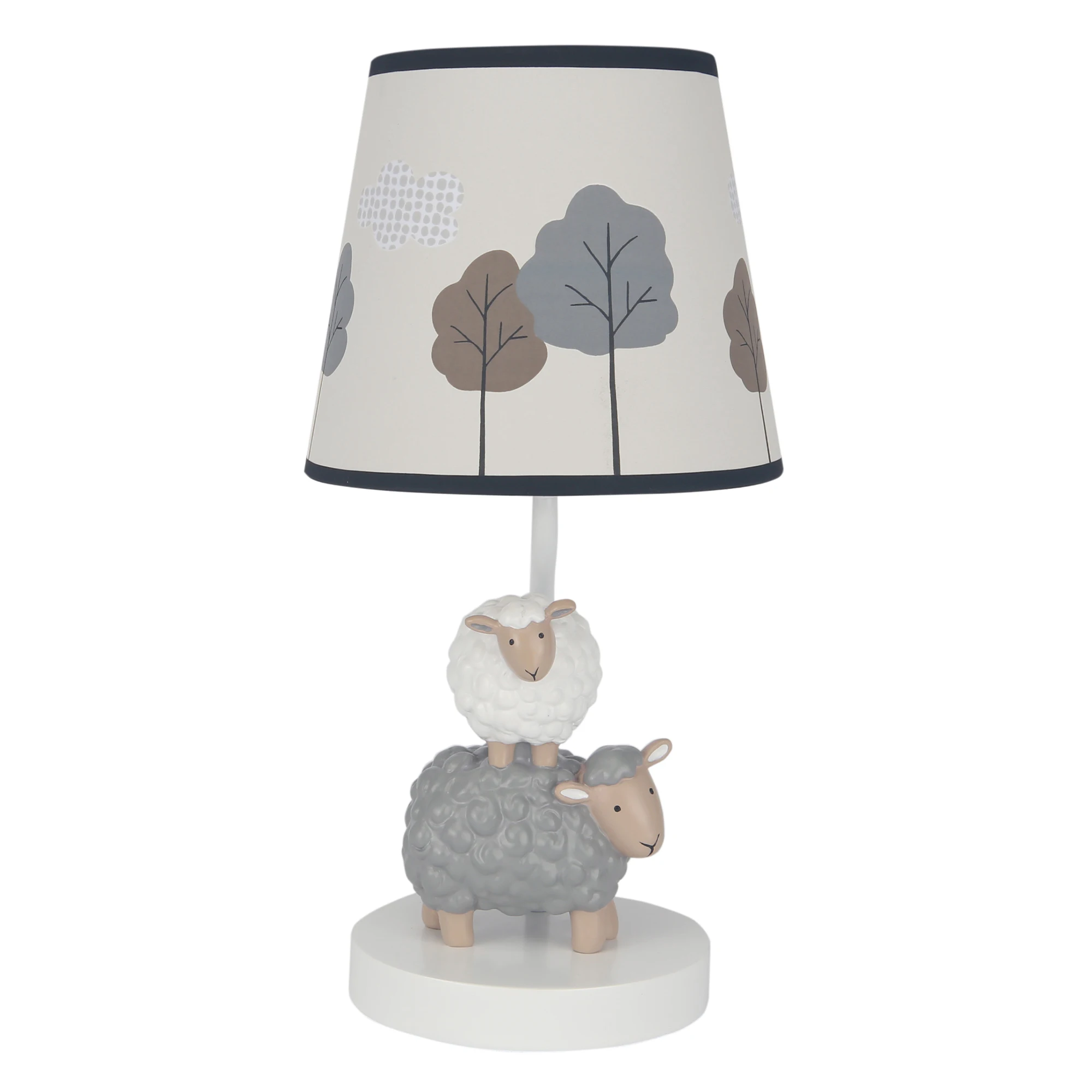 

Baby Farm Grey/White Lamb/Sheep Nursery Lamp with Shade & Bulb