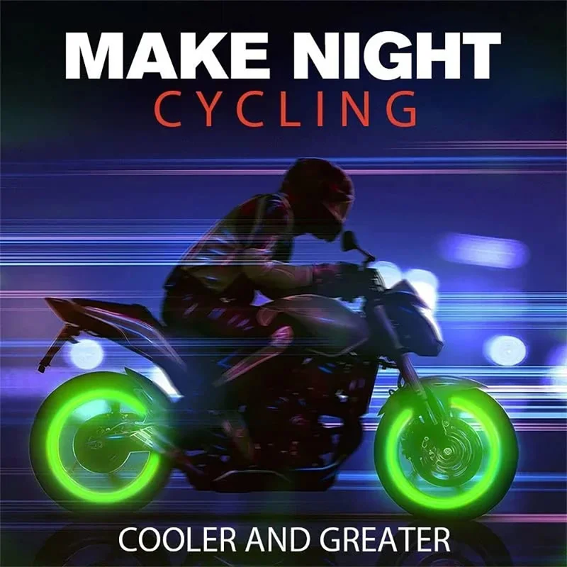 

4pcs Luminous Valve Caps Fluorescent Night Glowing Car Motorcycle Bicycle Bike Wheel Tyre Hub Luminous Valve Stem Caps Decors