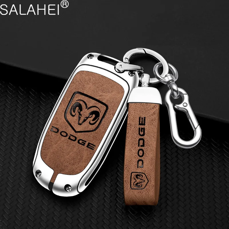 

Zinc Alloy Car Smart Remote Key Case Cover Bag For Dodge Ram 1500 Journey Charger Dart Challenger Durango Keychain Accessories