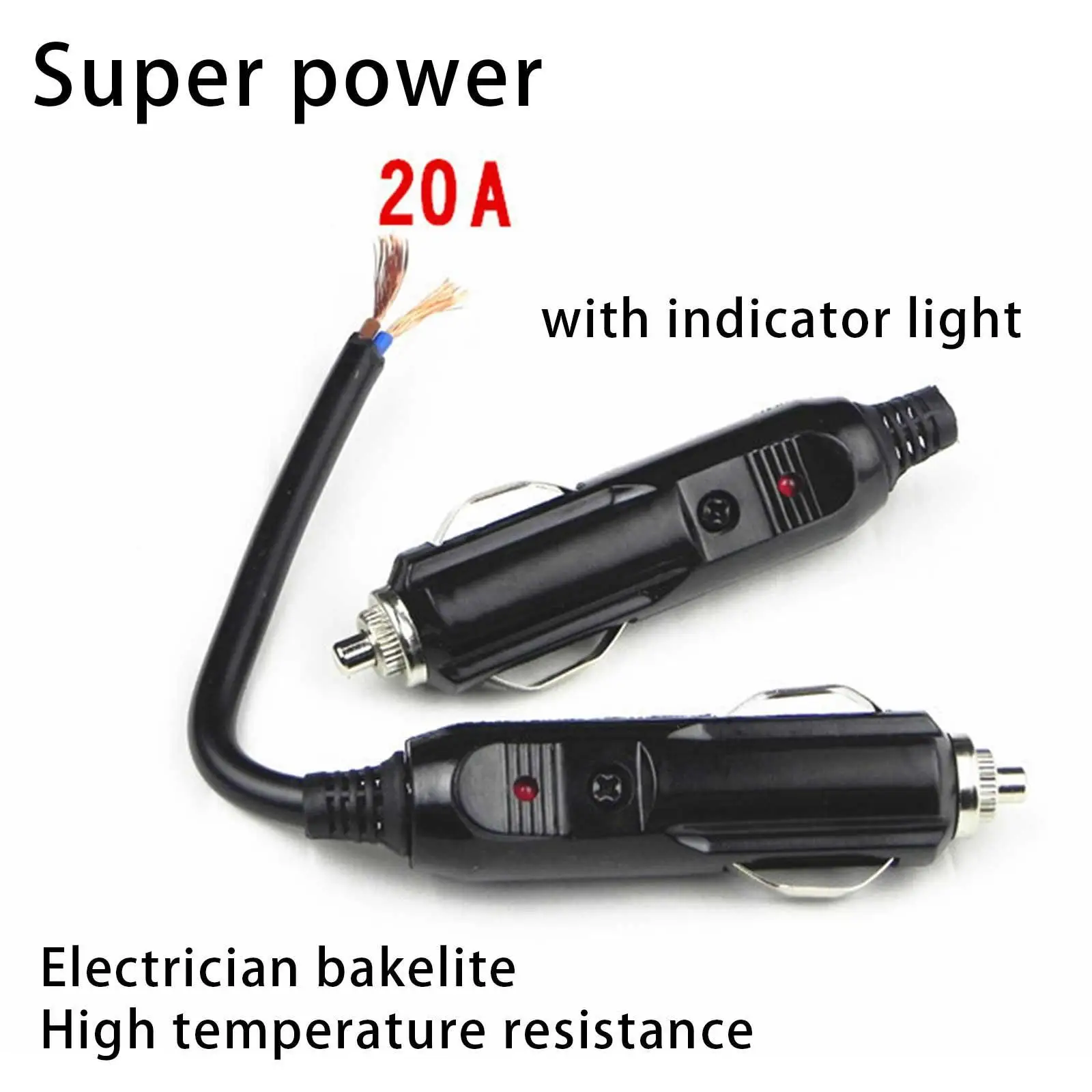 

20A Car Cigarette Lighter 12V/24V Auto LED Socket Plug Connector Adapter For Car/Van Vehicle Motor Car Accessories