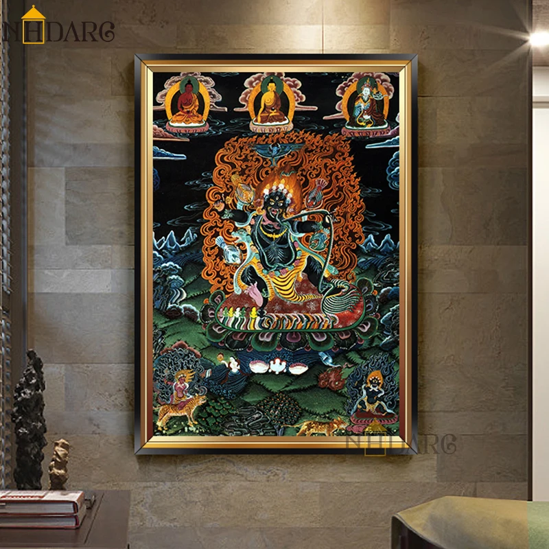

Thangka Vajrapani India Chinese Religion Buddha Canvas Print Painting Poster Art Wall Pictures Hallway Room Home Decoration