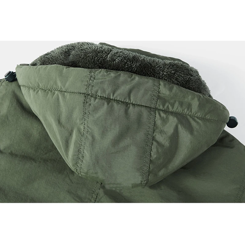 Winter Jacket Men Thicken Fleece Jackets Male Streetwear Windbreaker Parkas Coat Detachable Hoodies Cotton-padded Man Clothing