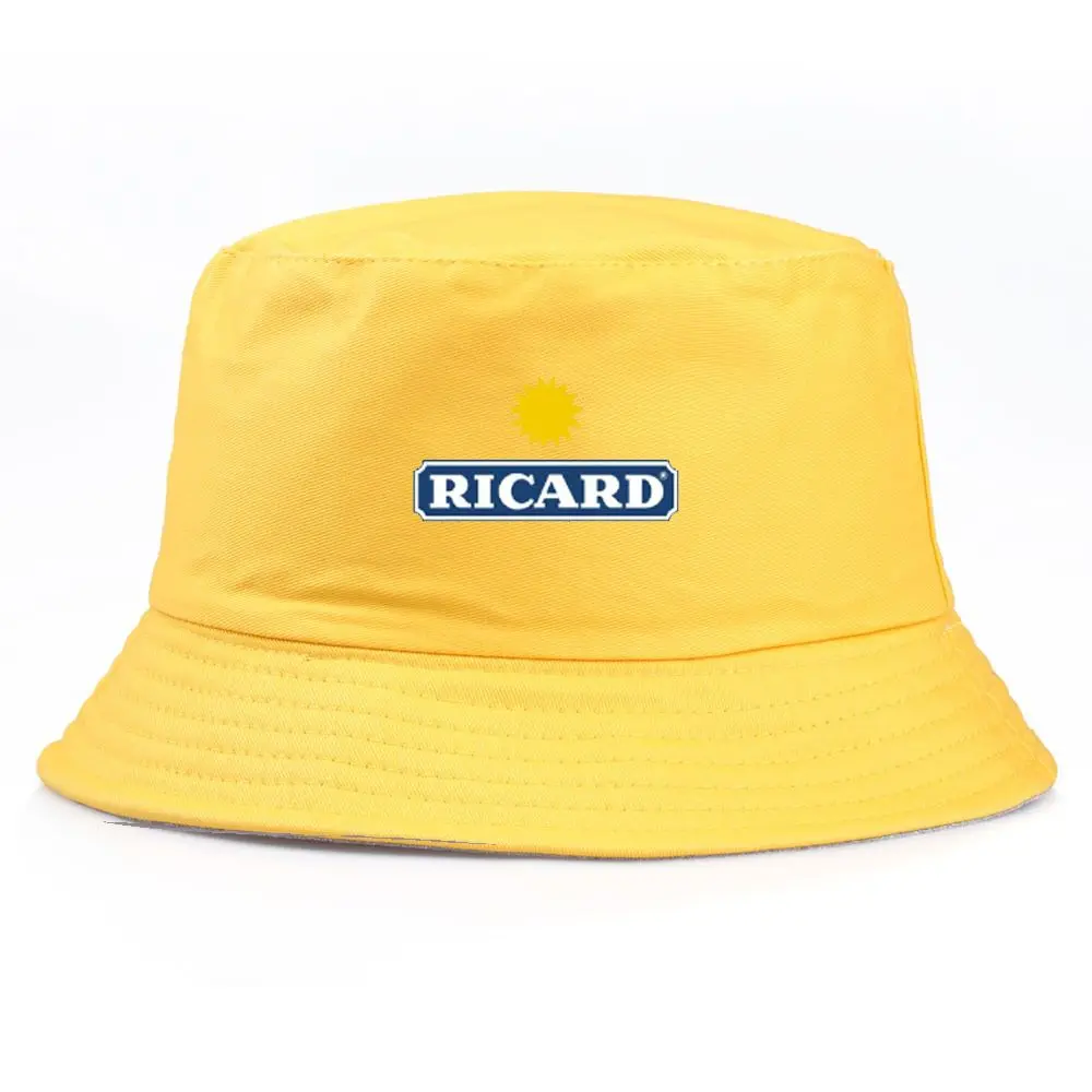 

Fashion Ricard Bucket Hats Men Women Cotton Outdoor Reversible Fisherman Caps Beach Fishing Hat Girl Boy Chapeau Bob Panama Hat
