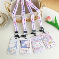 bandai campus chest students id card lanyard phone holle kitty kuromi%c2%a0keychain food subway work neck rope holder lariat keyring