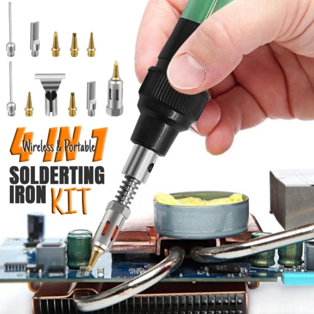 

4 IN 1 Portable Gas Soldering Iron Wireless Heating Tool Electric Blow Pen Torch Welding Tools Kit For Circuit Board Motherboard
