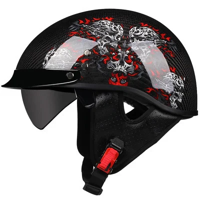 

DOT approved Motocross Helmets Vintage New carbonfiber For Adults Motorbike Helm Chopper Biker Motorcycle Helmet