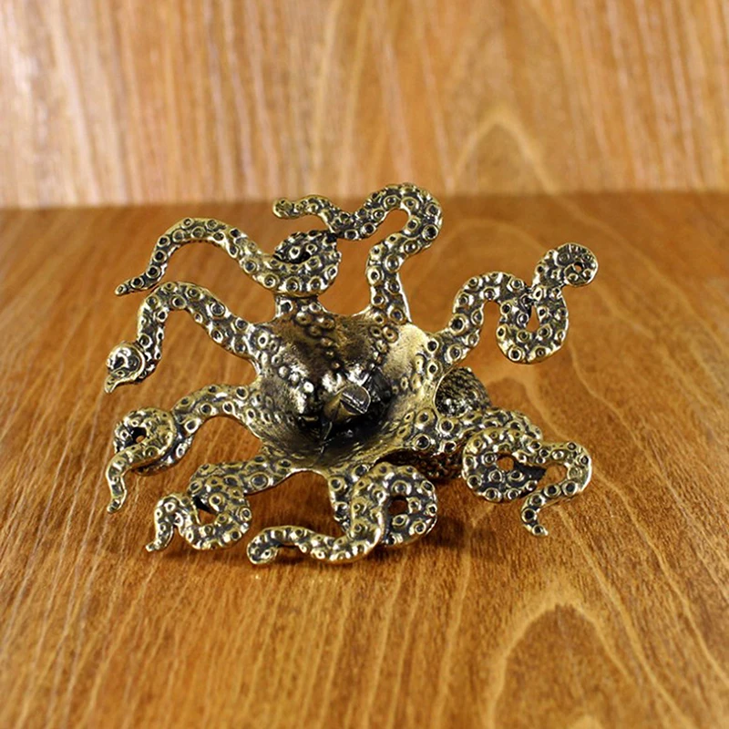 Антикварный осьминог украшение для дома латунь медные фигурки животных