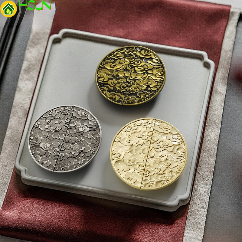 High end cabinet door opposite handle Chinese Xiangyun round zinc alloy light luxury kitchen wine