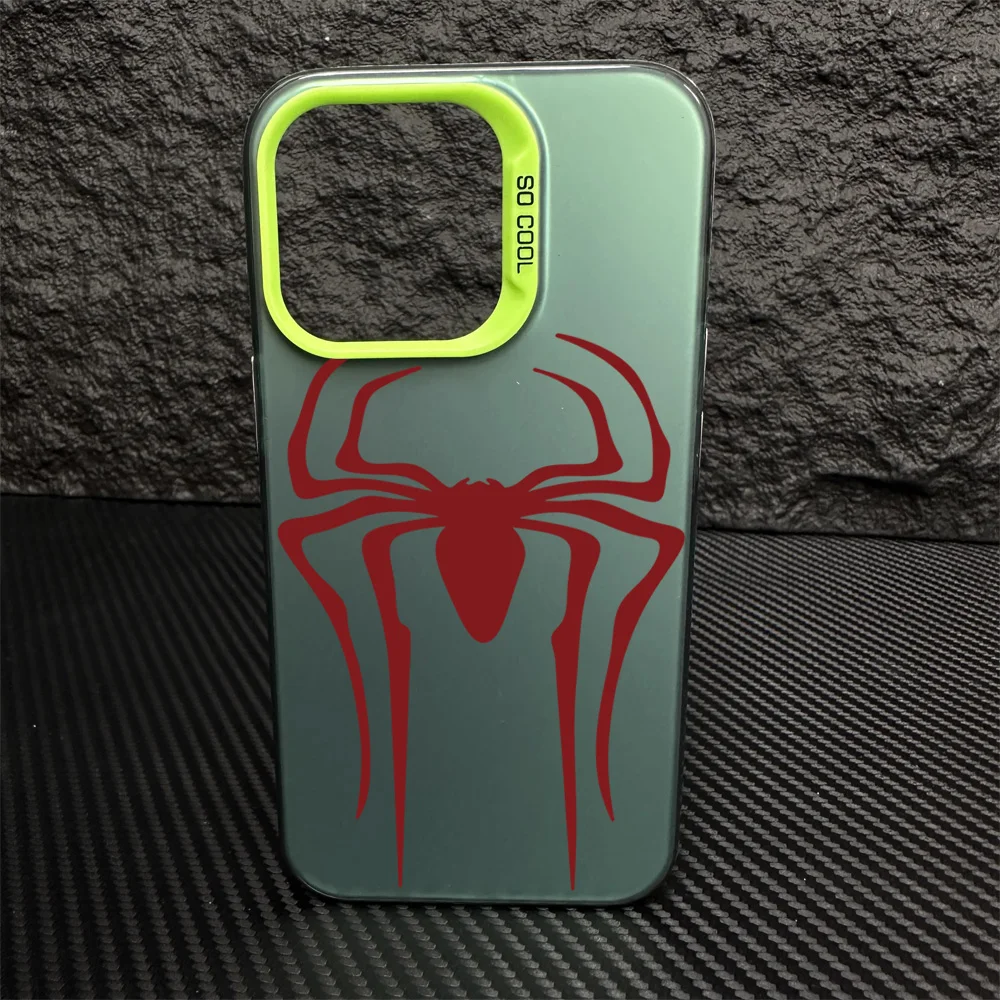 Разноцветный чехол для телефона S-Spider M-Man с логотипом IMD серебристый подходит iPhone
