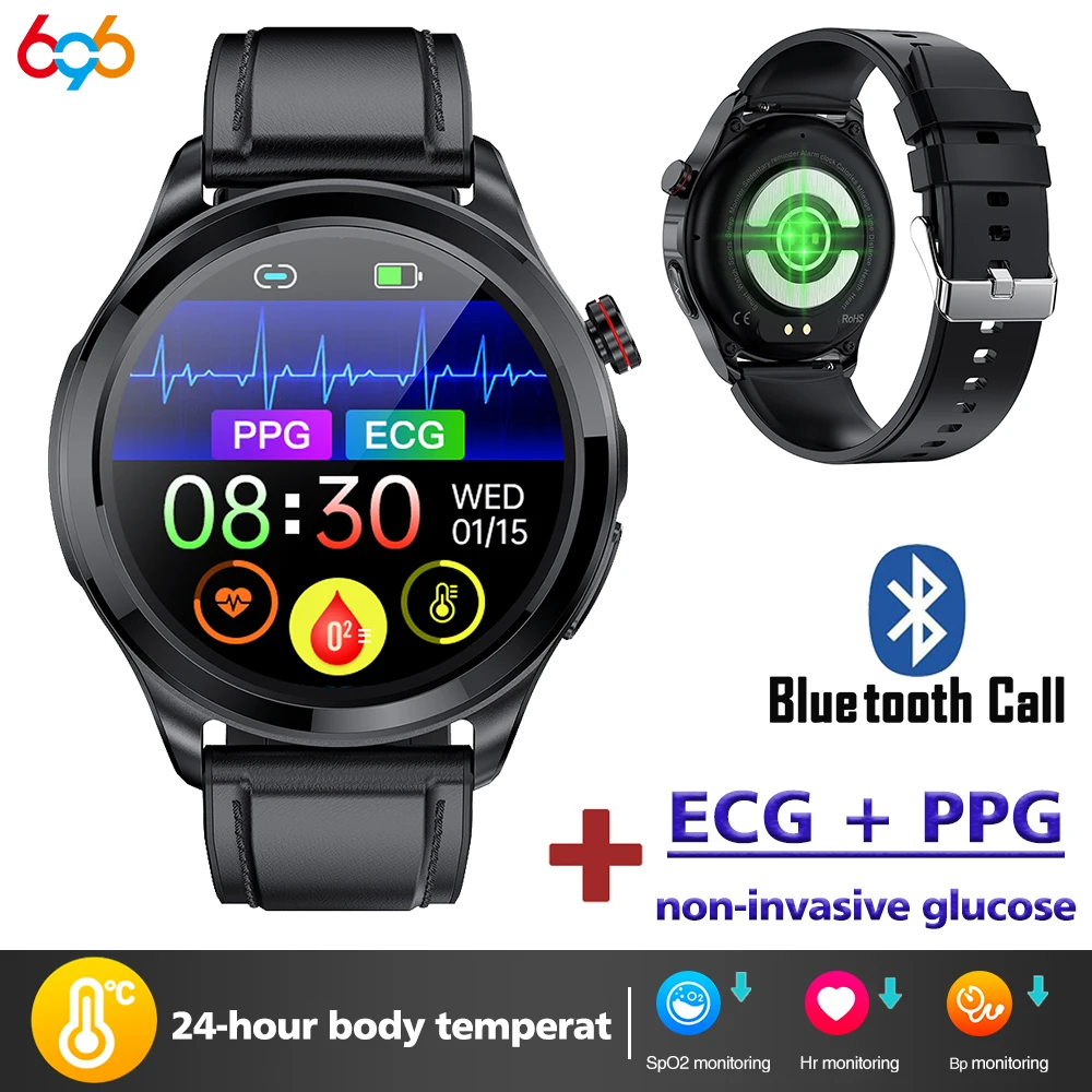 

Blue Tooth Call Smart Watch Men Fitness Sports ECG Monitor Blood Pressure Body Temperature Smartwatch Waterproof For IOS Android