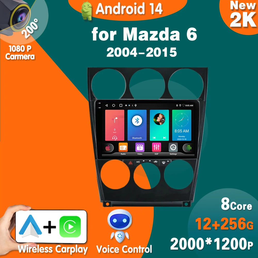 Автомобильный радиоприемник на Android для Mazda 6 2004 2007 2008-2015 Беспроводной