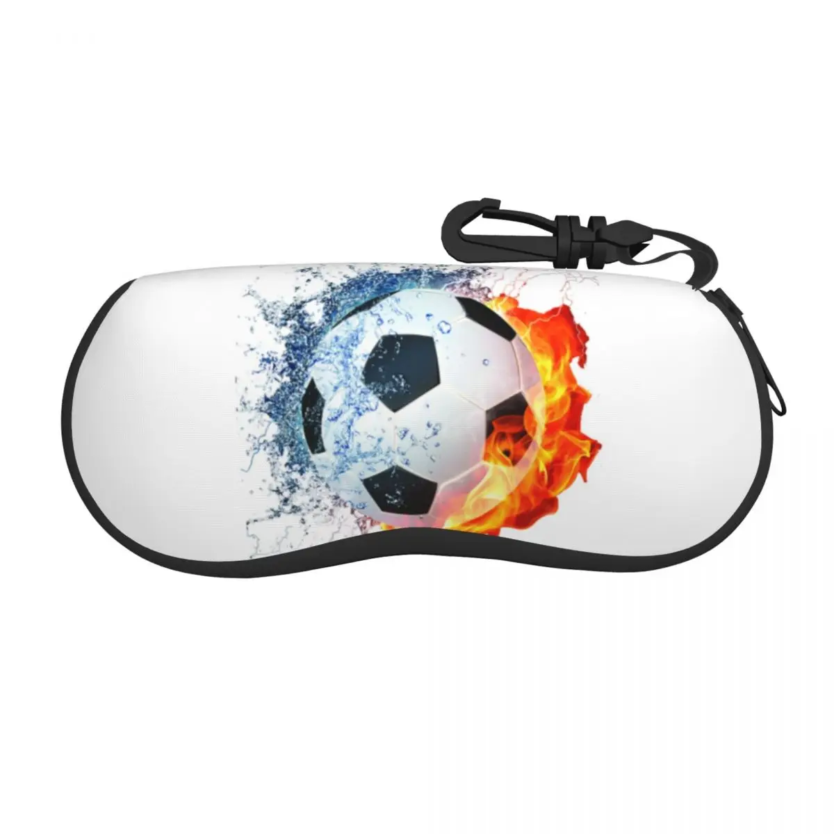 

Солнцезащитные очки с рисунком огненного футбола, мягкая искусственная Неопреновая застежка-молния, чехол для футбольного мяча, очки, индивидуальная защитная коробка для очков