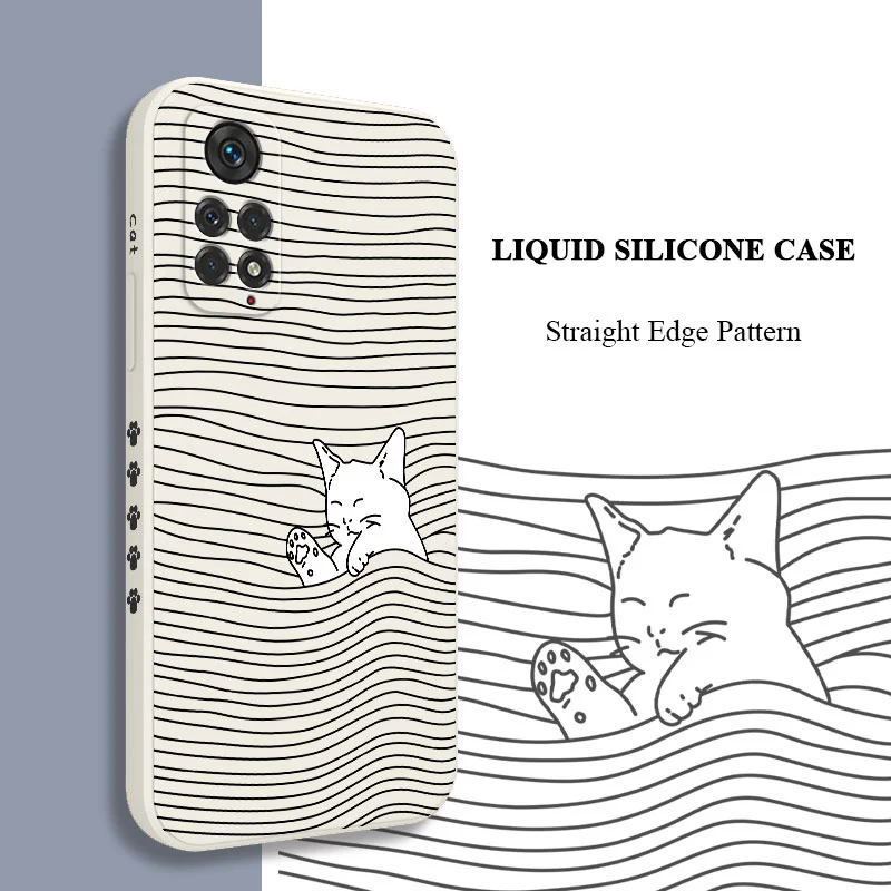 

Lazy Cat Phone Case For Xiaomi Redmi Note12 12S 11 11E 11S 11T 10 10A 10T 10S 9T 9 8 7 Pro 10C 9A 9C 9T 4G 5G Cover