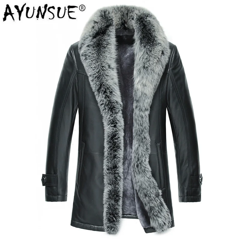 

Jacket Genuine Leather Real Sheepskin Wool Fur Winter Coat Men Jaqueta De Couro WPKDS01510 YY1359