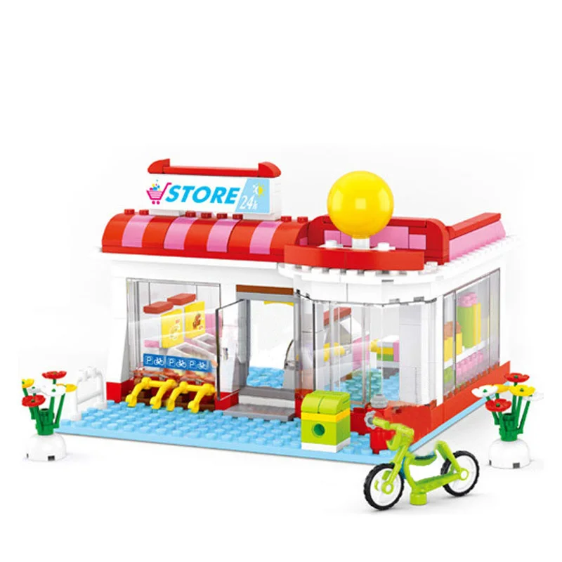 

Sluban Building Block Girl Dream Friends Convenience Store 289pcs Educational Bricks boy Toy christmas birthday Gifts