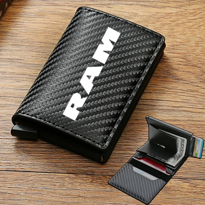 

Карманные мужские бумажники из углеродного волокна и кожи с радиочастотной идентификацией, чехол для денег для Dodge Ram 1500 Challenger caliber journey nitro