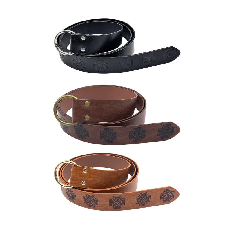 

Vintage Halloweens Medieval O-Ring Belt Embossed Knight Belt Knight Belt N58B