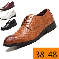 2020 four seasons pointed men formal business brogue shoes luxury mens dress shoes male casual leather wedding party loafers