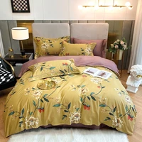 papamima yellow peony flowers egyptian cotton bedding set queen king size linens comforter cover flat fitted sheet pillowcase