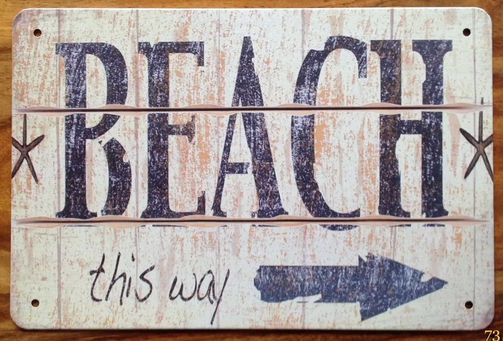 

Beach This Way Tin Sign Shabby Chic Home Decor Plaque wall art Man Cave