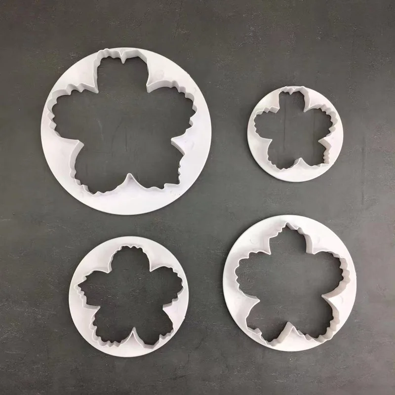 

4Pcs Wedding Flower Cookie Cutting Mould Cake Decoration Tools Fondant Printing Biscuit Fudge Chocolate Stamp For Kitchen Baking