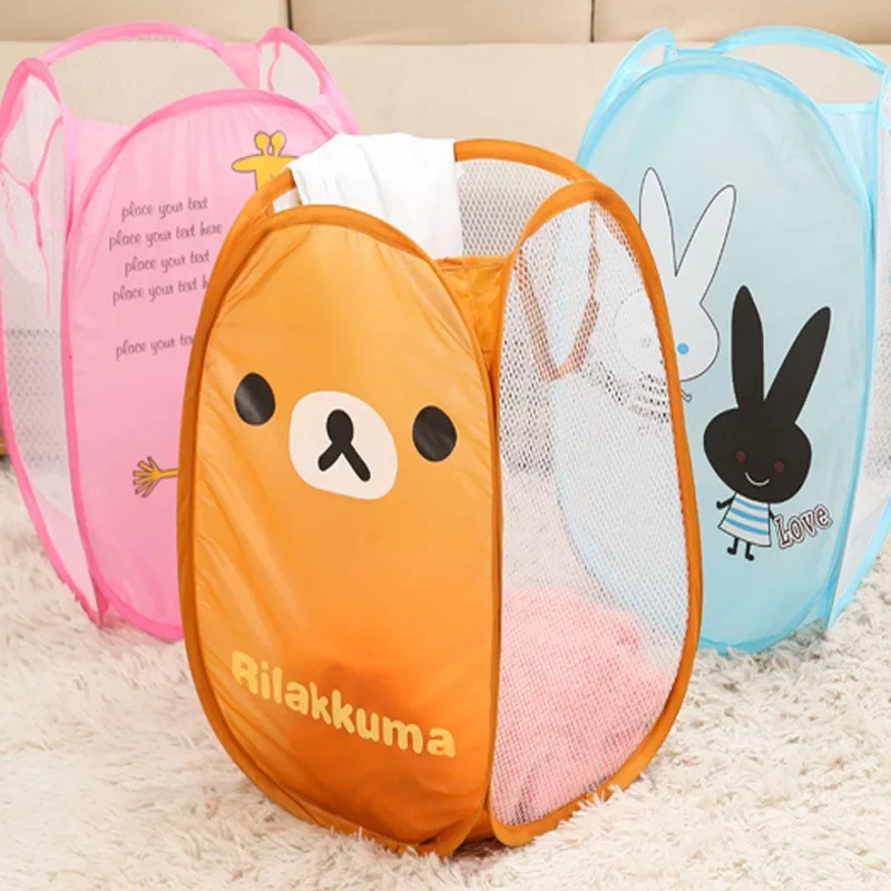 Складная детская коробка для хранения грязной одежды открытая сетчатая корзина