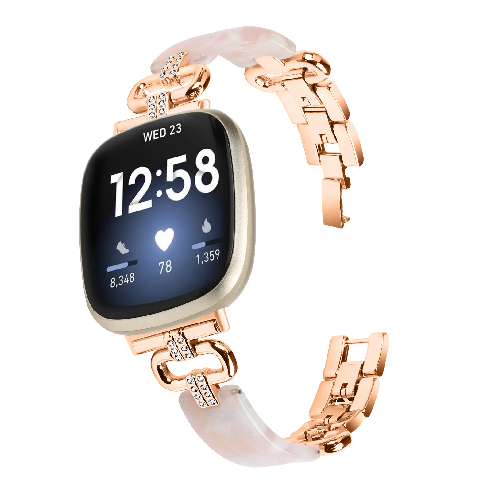 Фото Ремешок для Fitbit Sense 2, женский и мужской, из смолы и металла, браслет для часов Fitbit Versa 3, Versa 4, сменный ремешок, аксессуары. №3