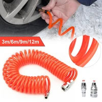spring pipe 3m 6m 9m 12m od 8mm x id 5mm flexible pu recoil hose tube for compressor air tool collocation fittings
