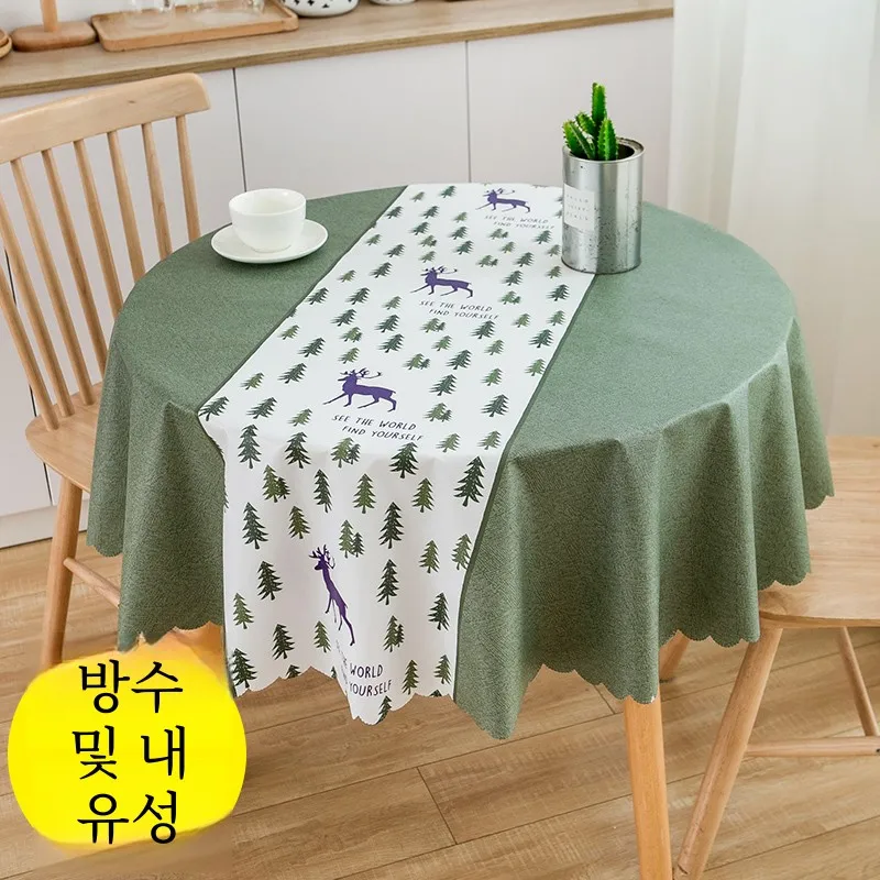 Round Table Tablecloth Disposable Oil-Proof Waterproof Small round Large ...