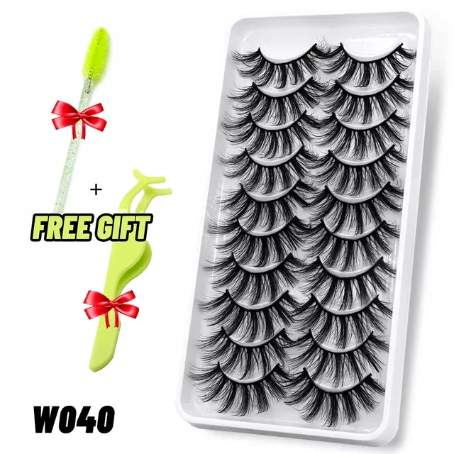 

2022New GROINNEYA 5/10 Pairs 3D Faux Mink Lashes Fluffy Soft Wispy Natural long False Eyelashes Curly lashes wholesale lashes