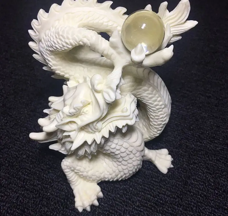 

Статуя из бисера с белым драконом, изысканная ручная работа, искусственная, высококачественные домашние украшения, китайская статуя талисм...