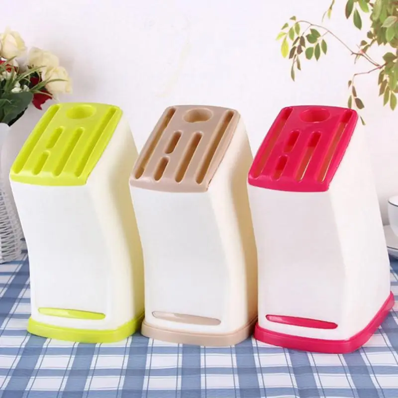 

Knife Holder Stand for Knives Multi-Function Plastic Stands for Cutlery Utensil Inserted Block Storage Tank Kitchen Accessories