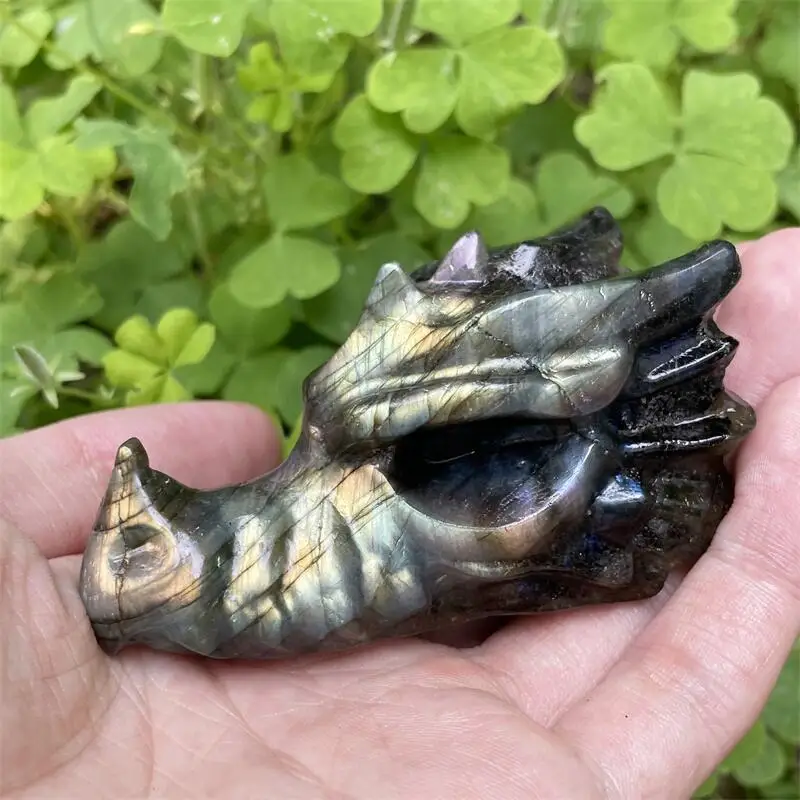 

Натуральный хрустальный камень, резьба по дракону, статуэтка дракона, животное, домашний декор, подарок рейки