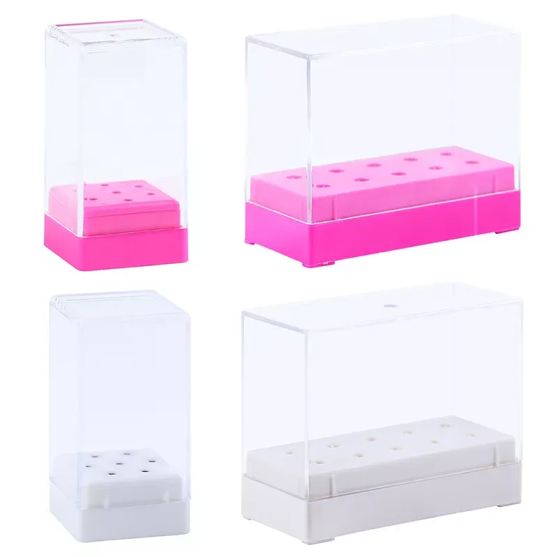 

NEW Holes Slots Acrylic Nail Drill Bit Storage Box Empty Stand Display Container Milling Machine Nail Art Manicure