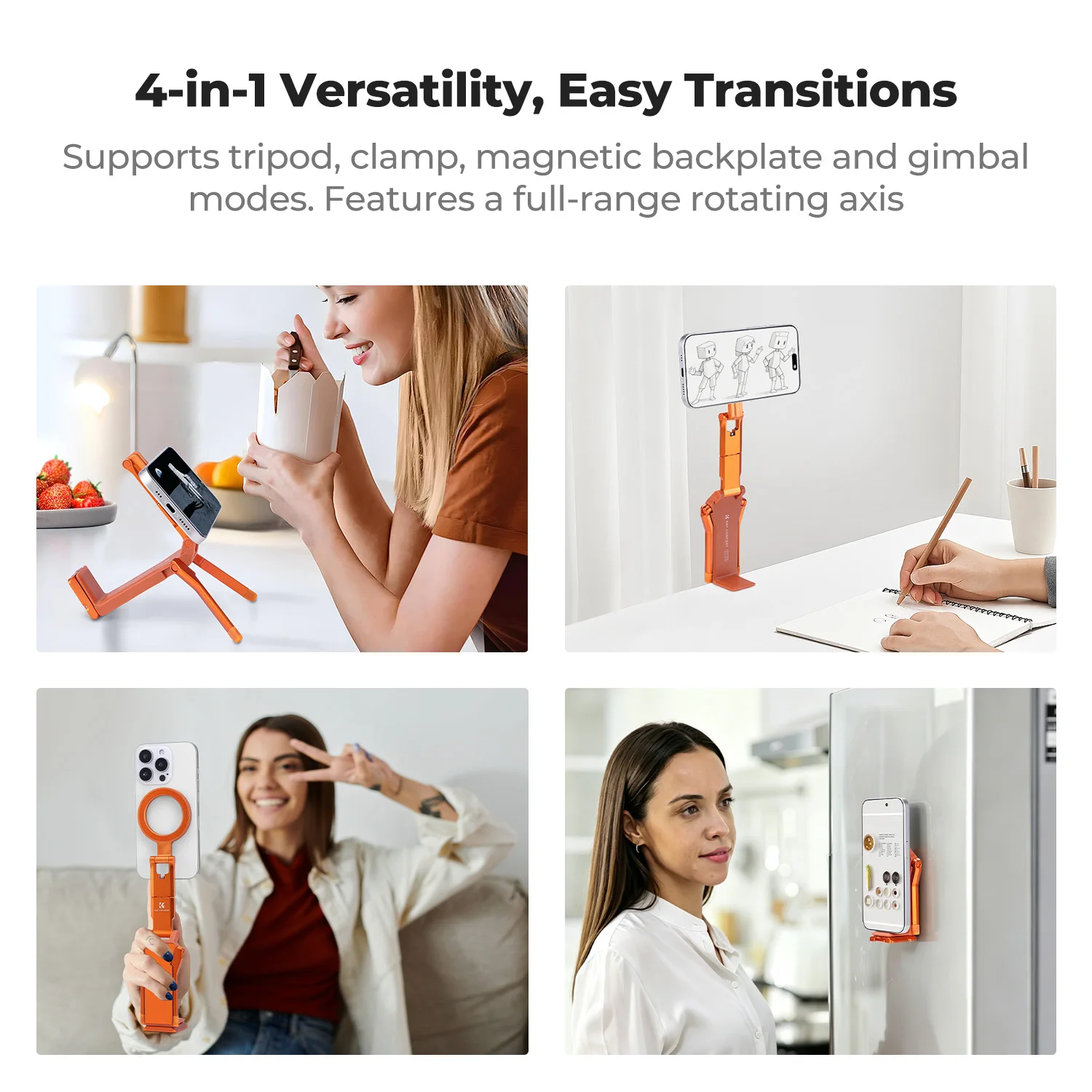 Фото K&F CONCEPT 360 °   Вращающийся магнитный штатив-трипод 4-в-1 для iPhone 17/16/15/14 Pro Max №3