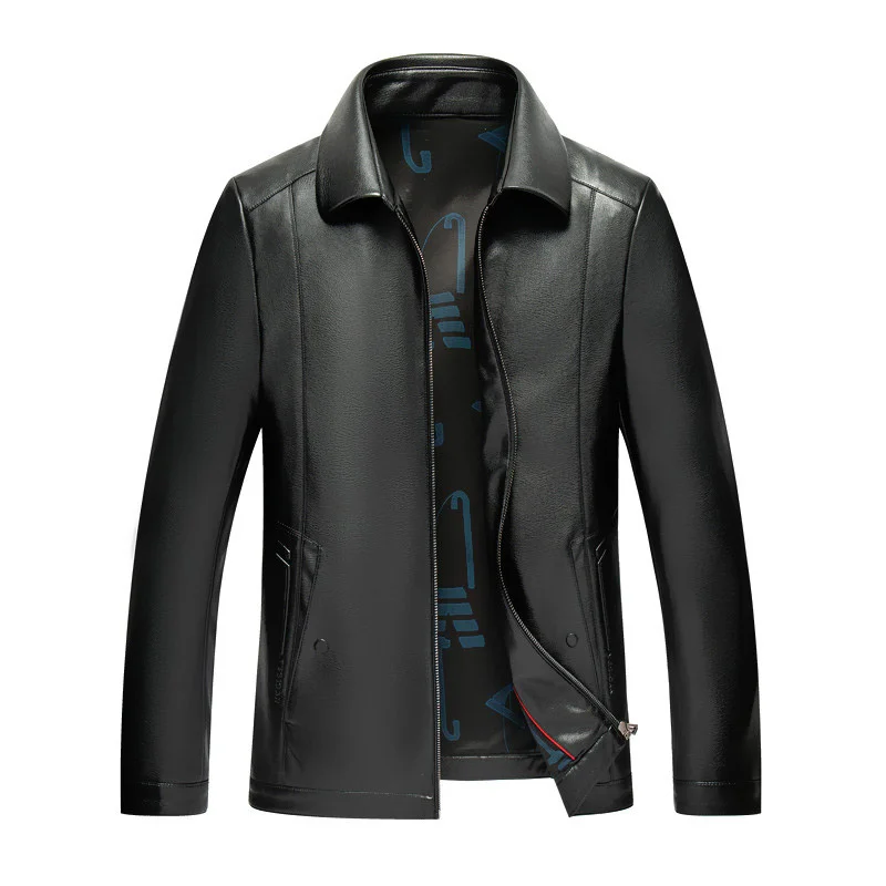 Куртка QYLVAWOY мужская из натуральной кожи короткое черное пальто жакеты овчины