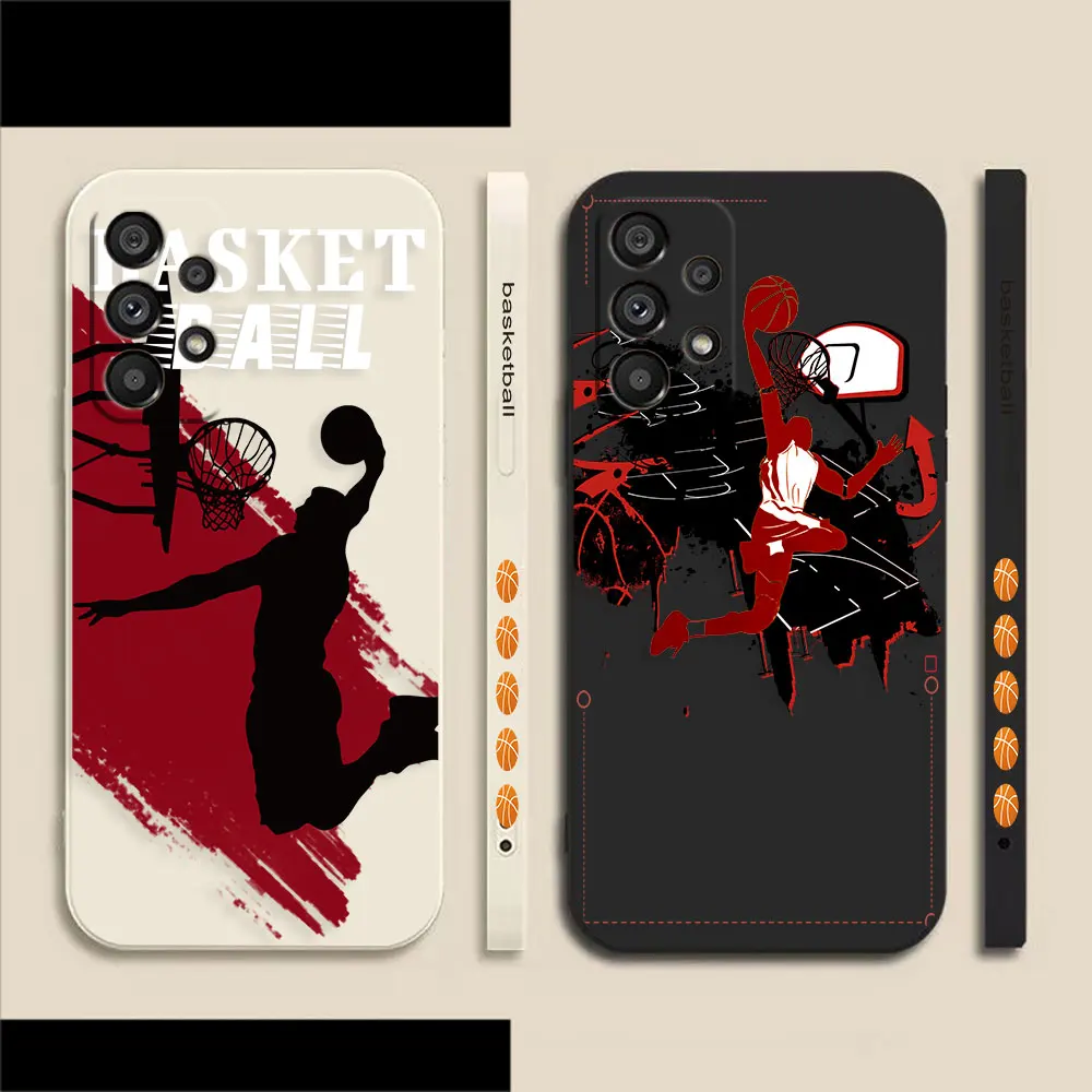 

Caricature Painted Basketball Case For Samsung Galaxy A91 A14 A73 A72 A71 A53 A52 A51 A42 A33 A32 A23 A22 A21S A13 A12 5G Case