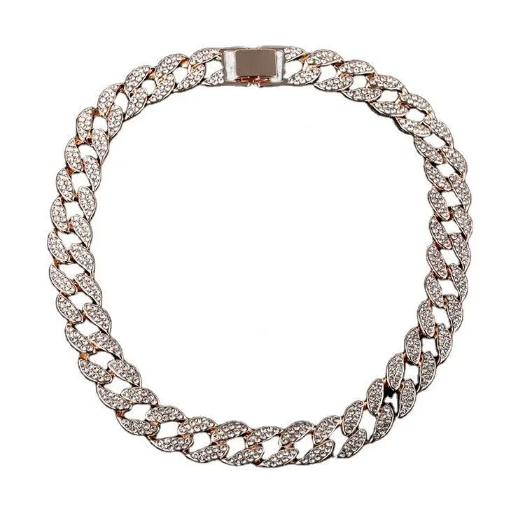 Ширина 15 мм цепочка Майами Куба с бриллиантами серебряное ожерелье в стиле