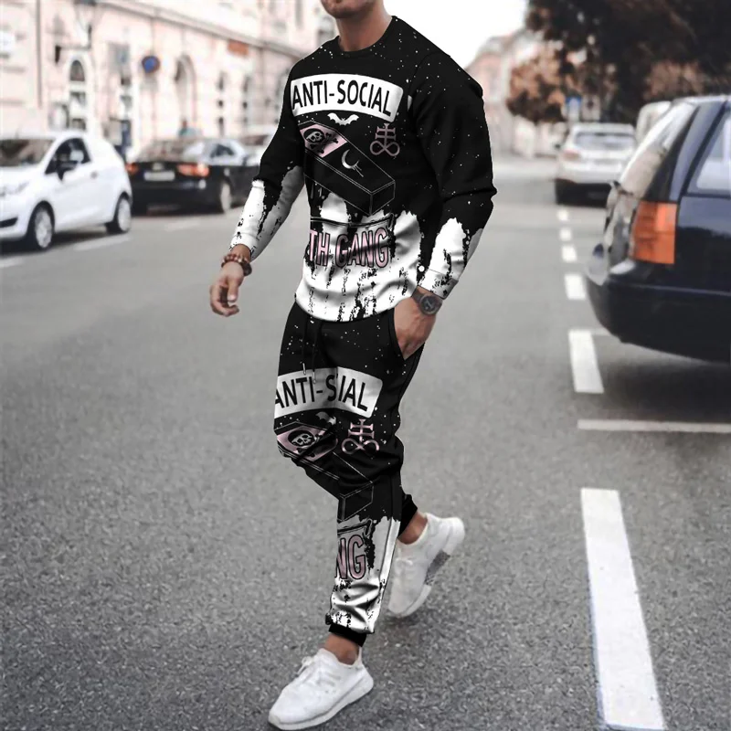 

2022 New Men's Casual T-Shirt Sweatpants 3D PrintEd Quick Dry Running Clothes Sport Jogging Street Wear Oversized Size