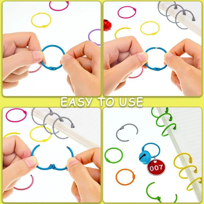 Цветные кольца для связывания с листьями металлические книг бумажные