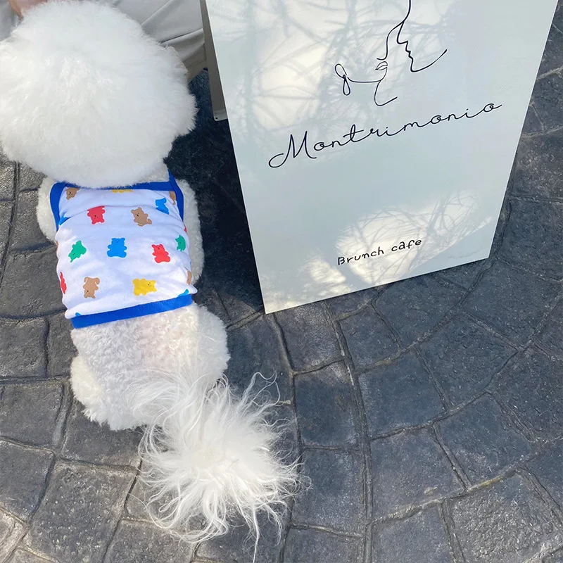 

Pet Dog Clothes Summer Thin Section Bear Sling Puppy Cat Vest Cute Girl Pajamas Small French Bulldog Chihuahua Schnauzer Costume