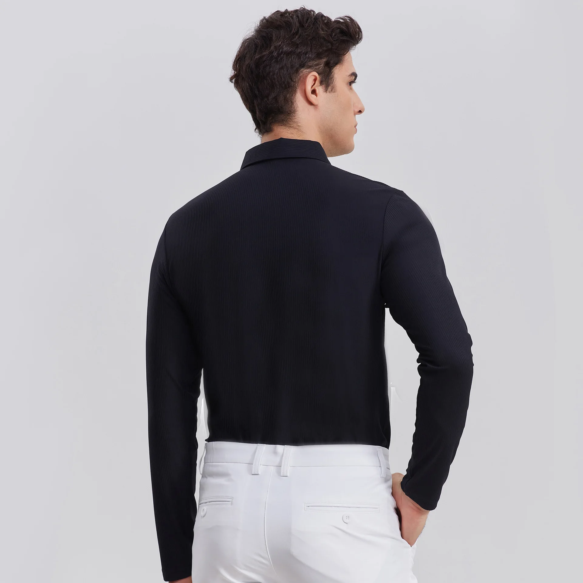 Мужская весенне-осенняя футболка для гольфа 20214 рубашка-поло с длинным рукавом и