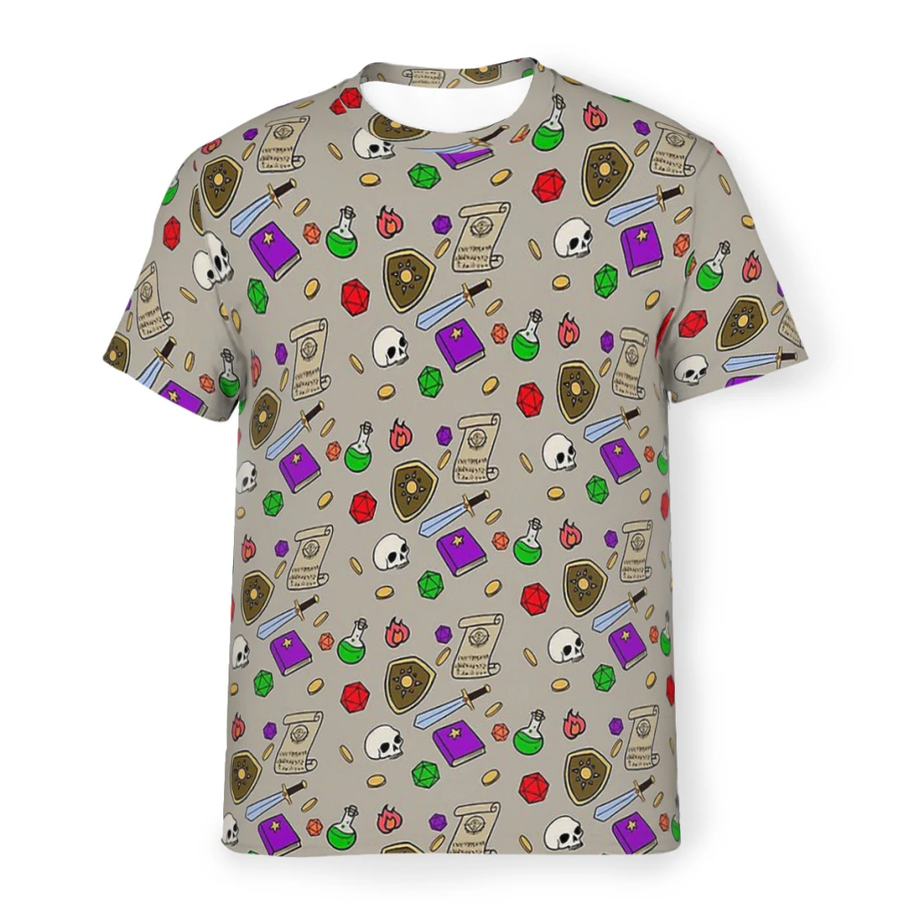 

DND Game Adventurer s Tools Polyester TShirts Male Graphic Tops Thin T Shirt O Neck