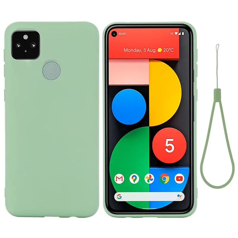 Оригинальный чехол из жидкого силикона для Google Pixel 4a 5G 5a 5 4 XL телефона задняя
