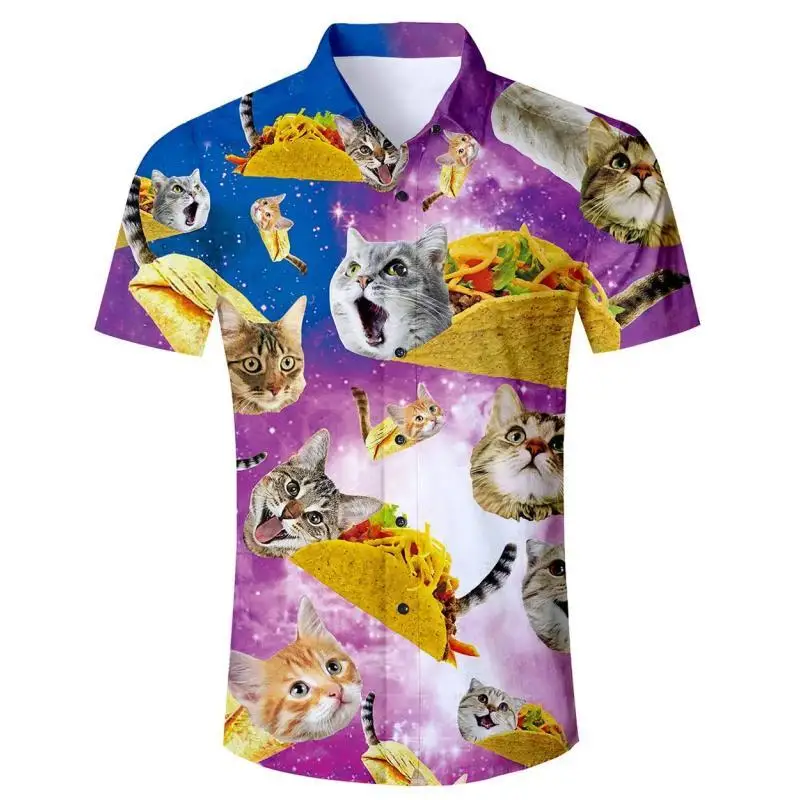 Гавайская рубашка Y2k мужская оверсайз