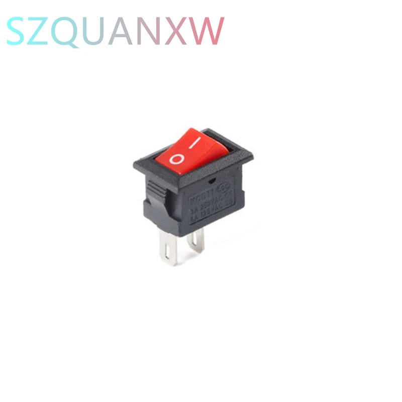 

10Pcs Push Button Switch 10x15mm SPST 2Pin 3pin 3A 250V KCD11 Snap-in On Off Boat Rocker Switch 10MM*15MM Black Red White