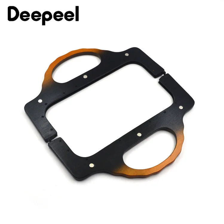 1Pc Deepeel 25-31cm Wooden Bag Closure Purse Frame Wood Clip Bags Handle DIY Handmade Sewing Brackets Handles for Making Handbag