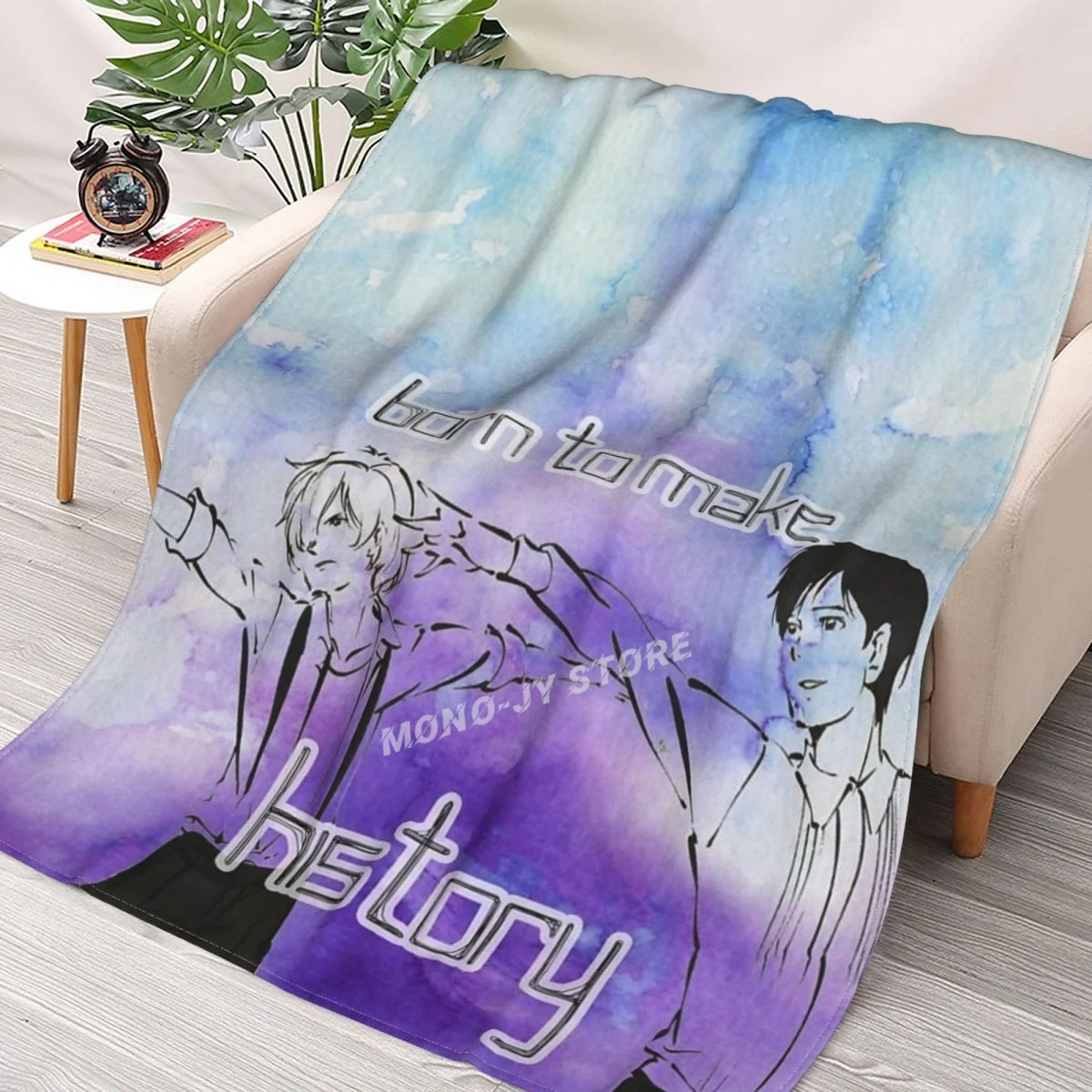 

Yuris- Born To Make History Throw Blanket Sherpa Blanket Bedding soft Blankets